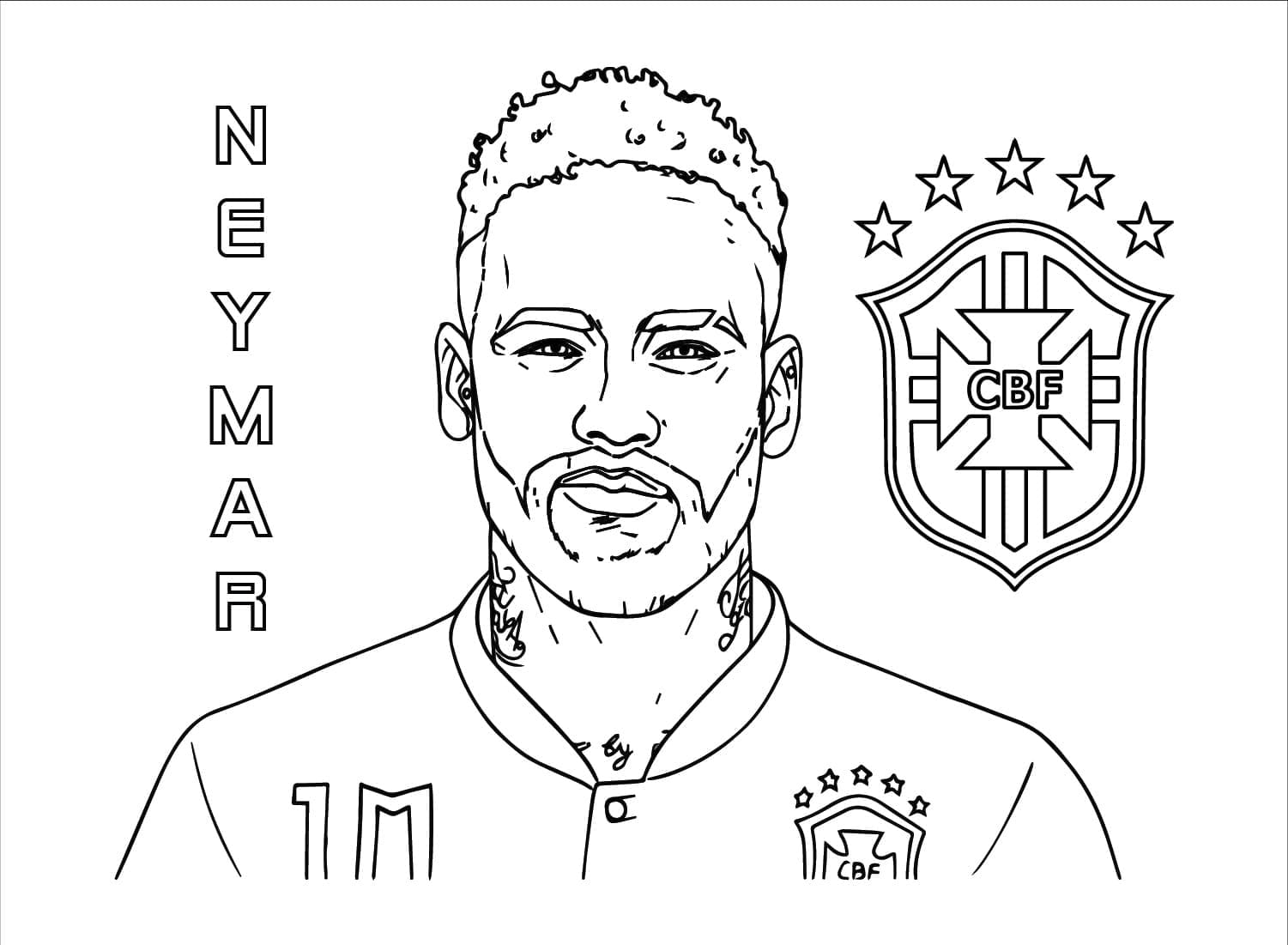 berühmter fusballspieler neymar ausmalbilder