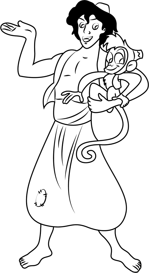 aladdin para colorear