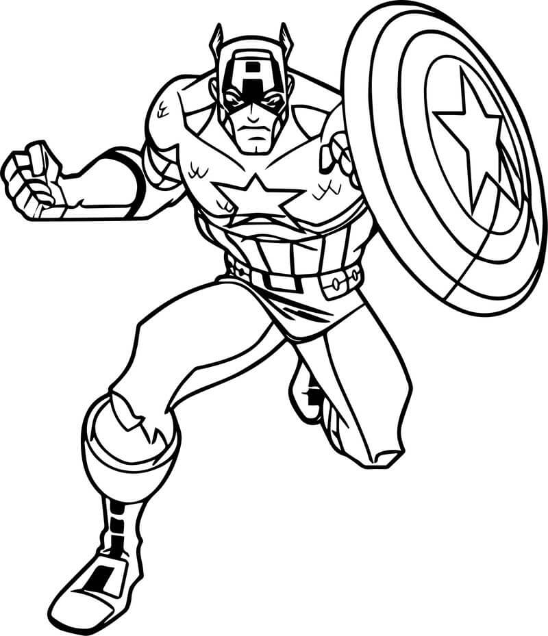 capitan america de para colorear