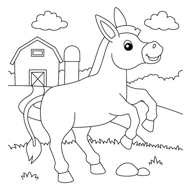 dibujo de burro para imprimir y colorear