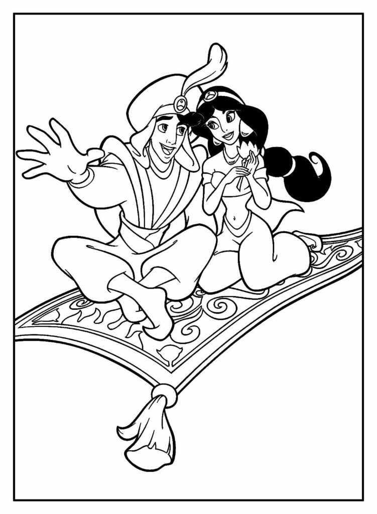 dibujos de aladdin para colorear