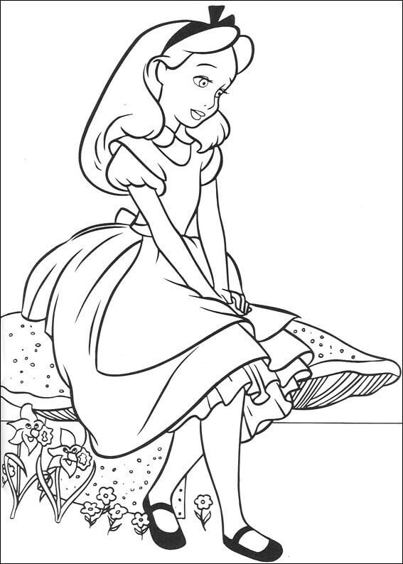 dibujos de alicia en el país de las maravillas para colorear