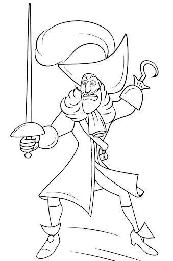 dibujos de capitan hook para colorear