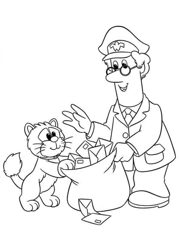 dibujos de cartero pat para imprimir y colorear
