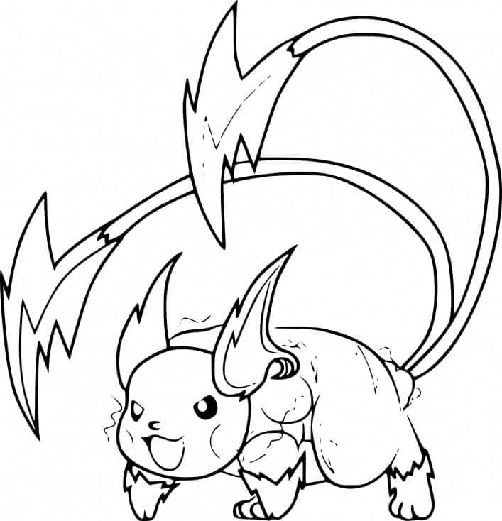 dibujos de pokemon raichu para imprimir y colorear