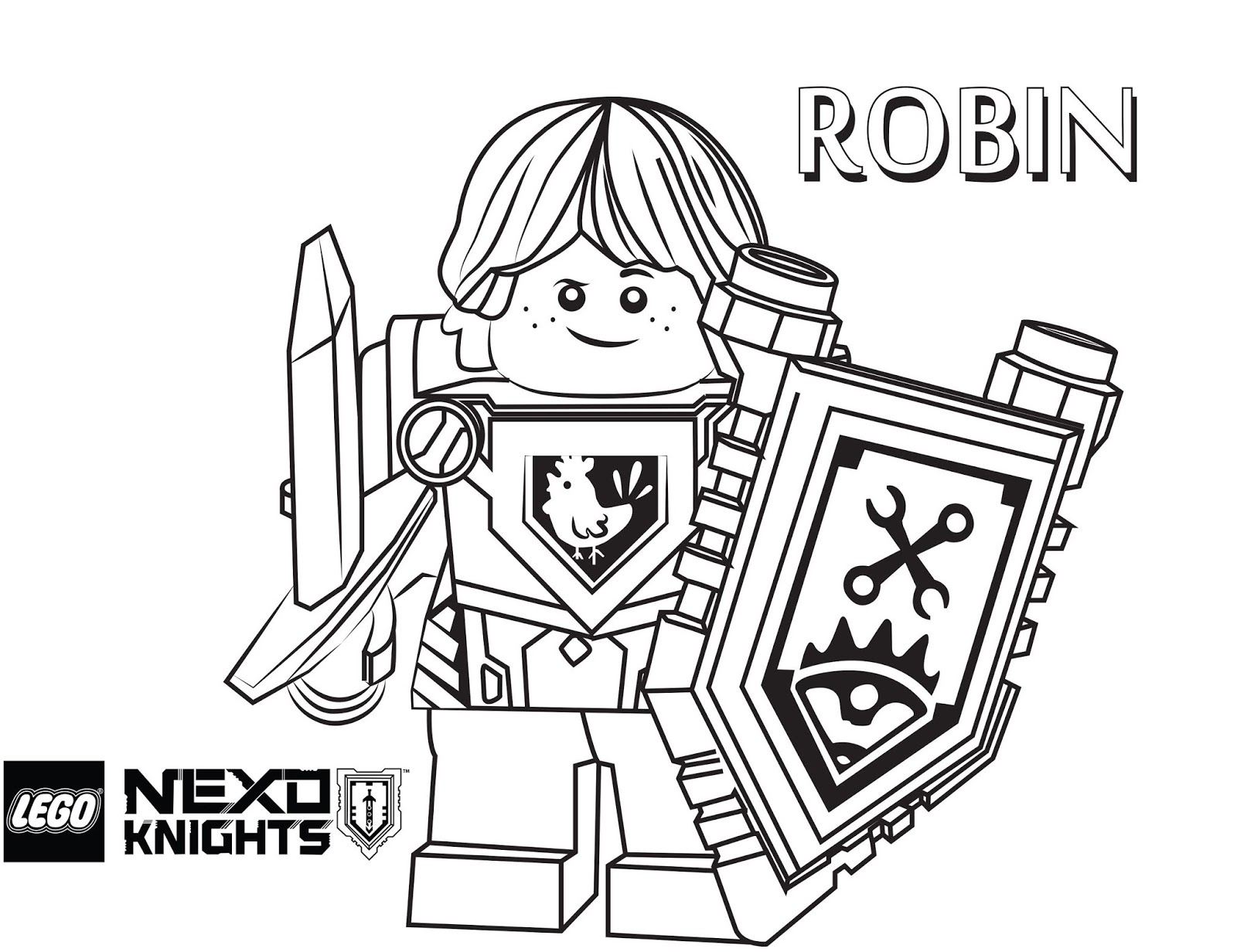 lego nexo caballeros para colorear