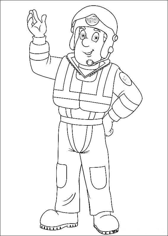 sam el bombero para colorear