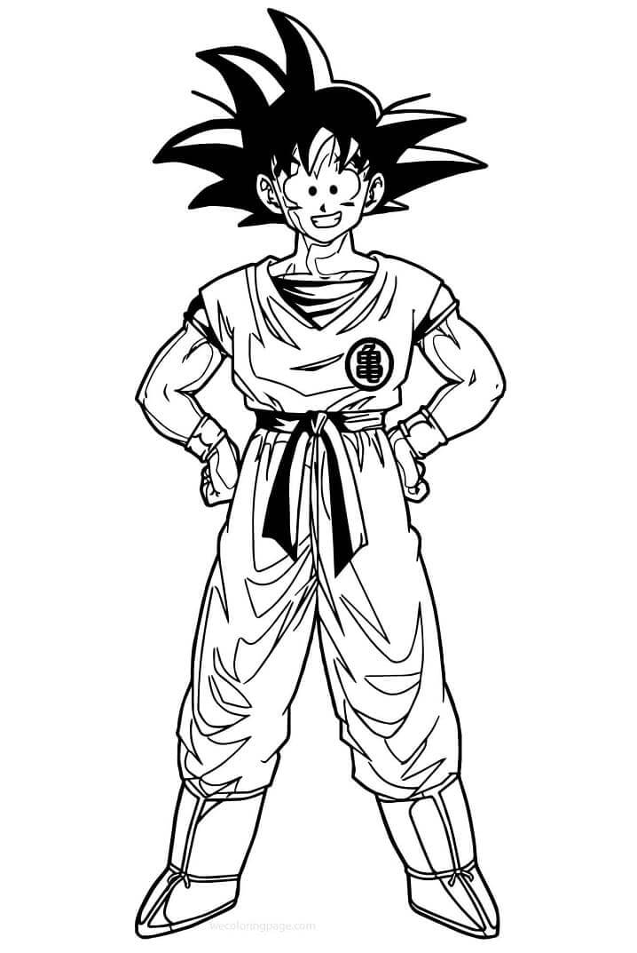 colorear dibujo de goku