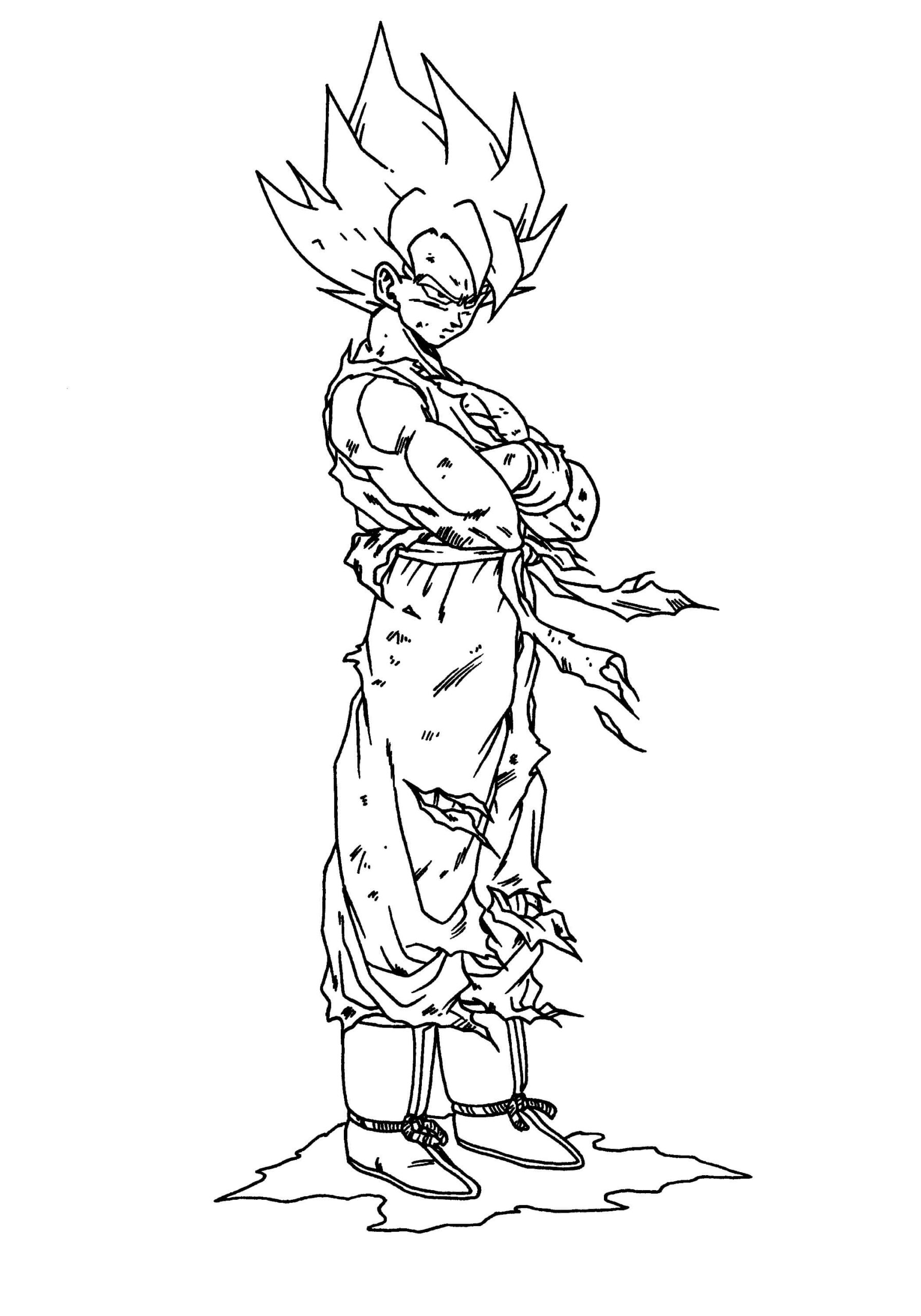 dibujo de gran goku ssj2 para pintar