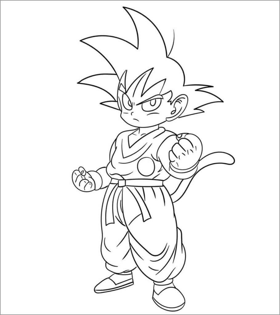 dibujo goku para pintar y imprimir gratis