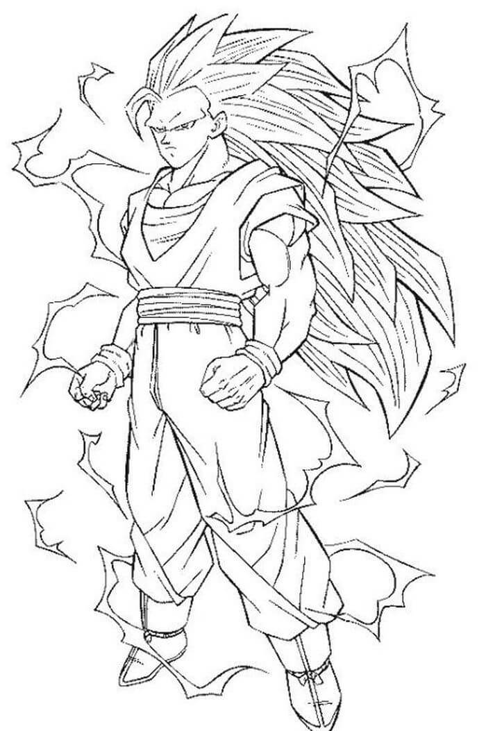 dibujo goku ssj3 para imprimir