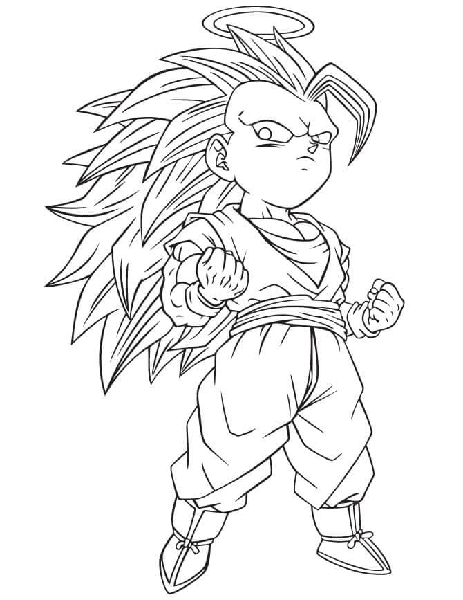 dibujos de ángel goku ssj3 para imprimir y colorear