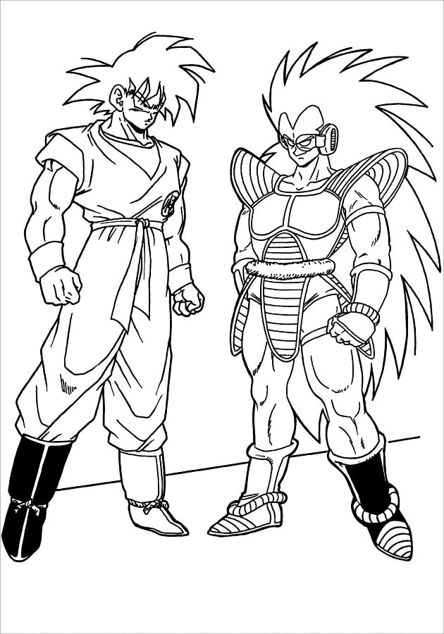 dibujos de bonitos goku y vegeta para imprimir y colorear