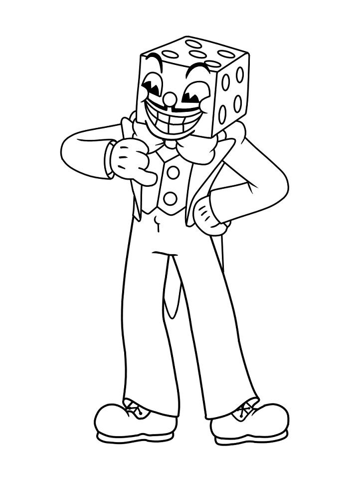 dibujos rey dice de cuphead para colorear