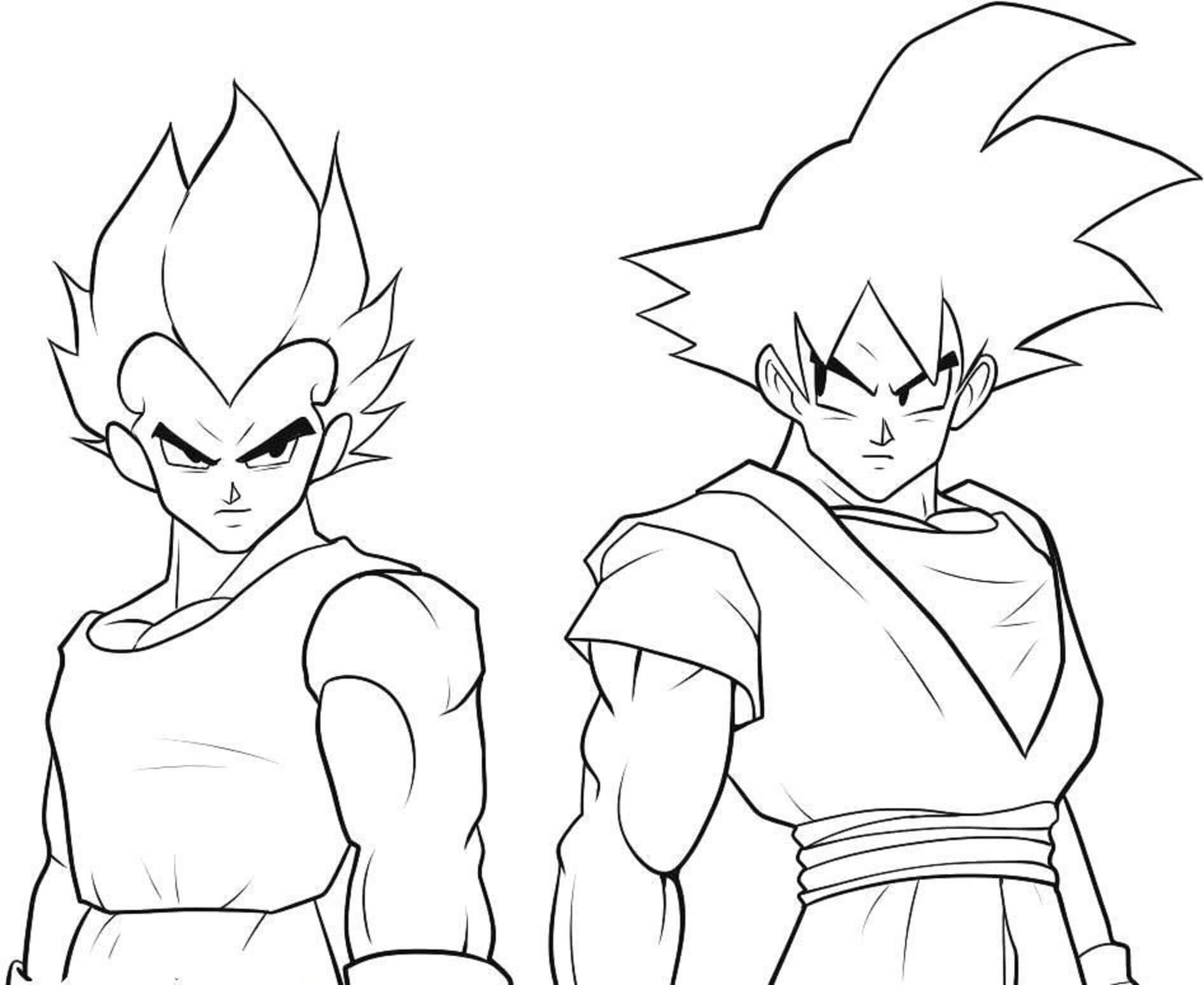 goku y vegeta para colorear