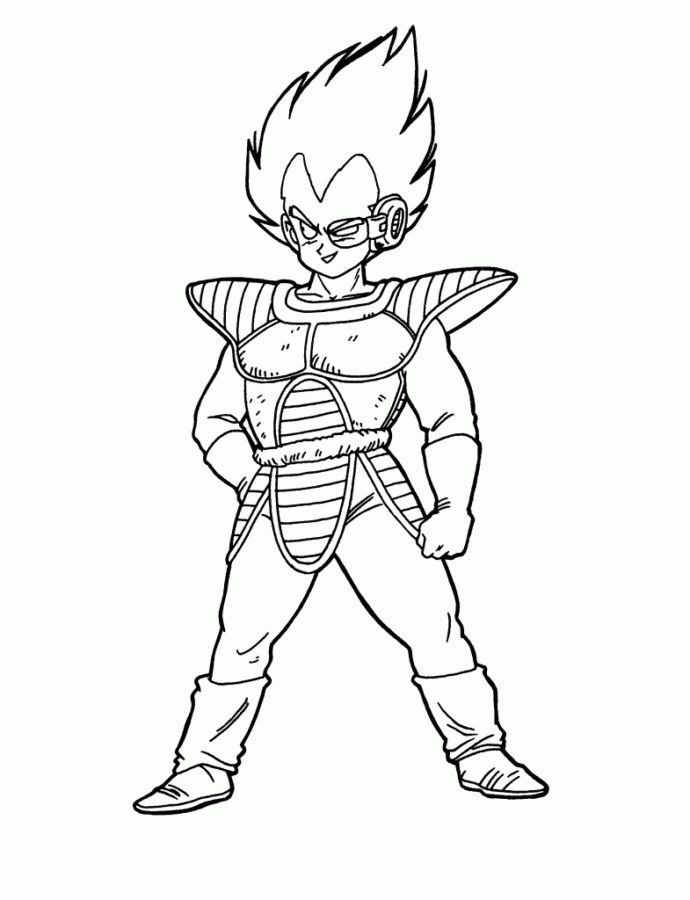 Desenhos de Vegeta Dragon Ball Z para Colorir e Imprimir