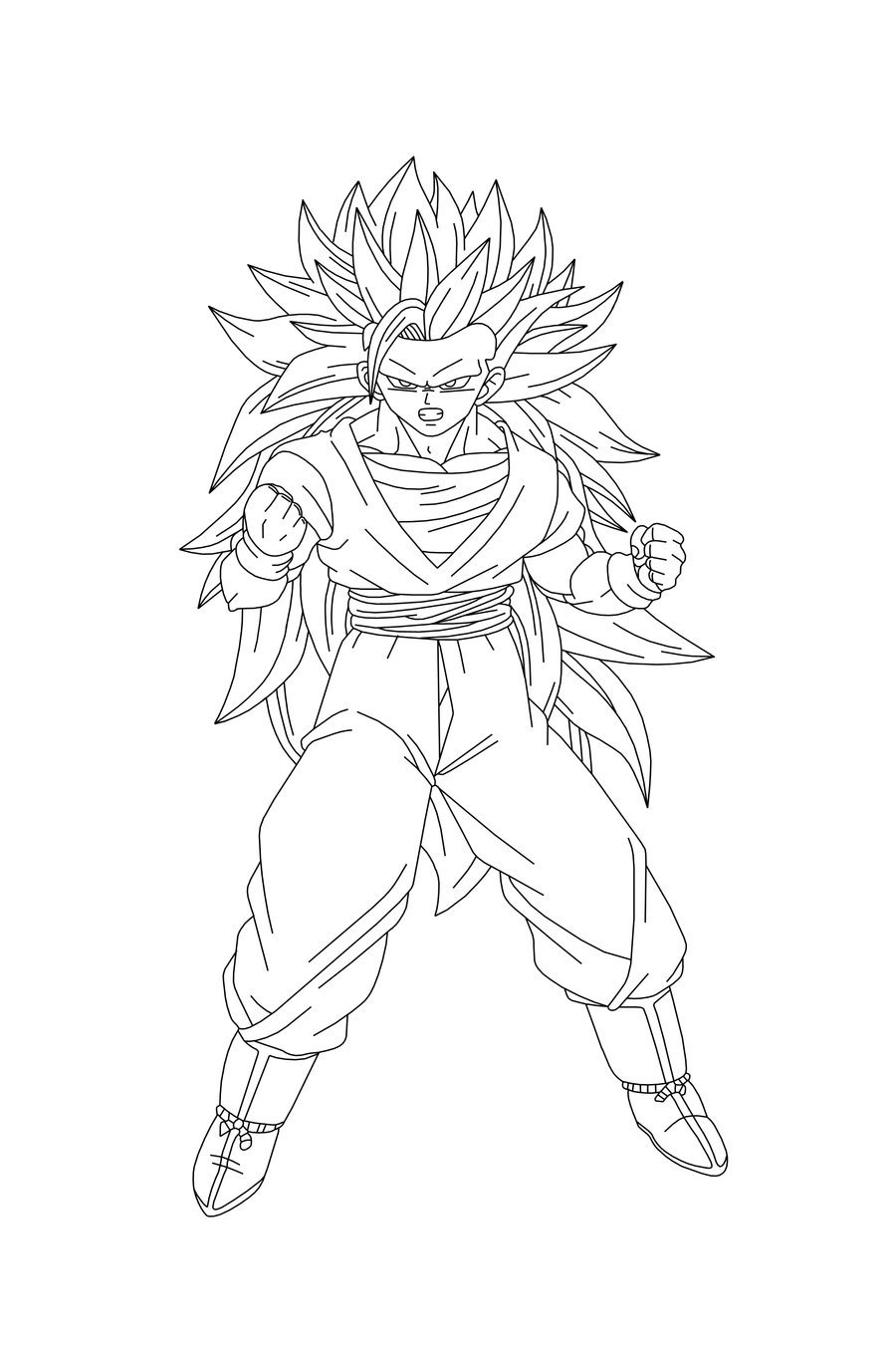 Desenho do Goku Super Saiyan 3 – Desenhos para Colorir