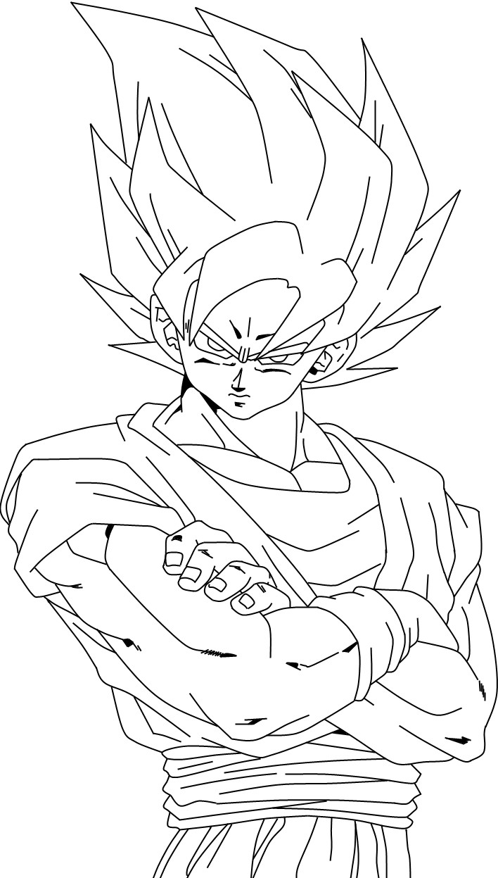 Desenho de Son Goku para colorir