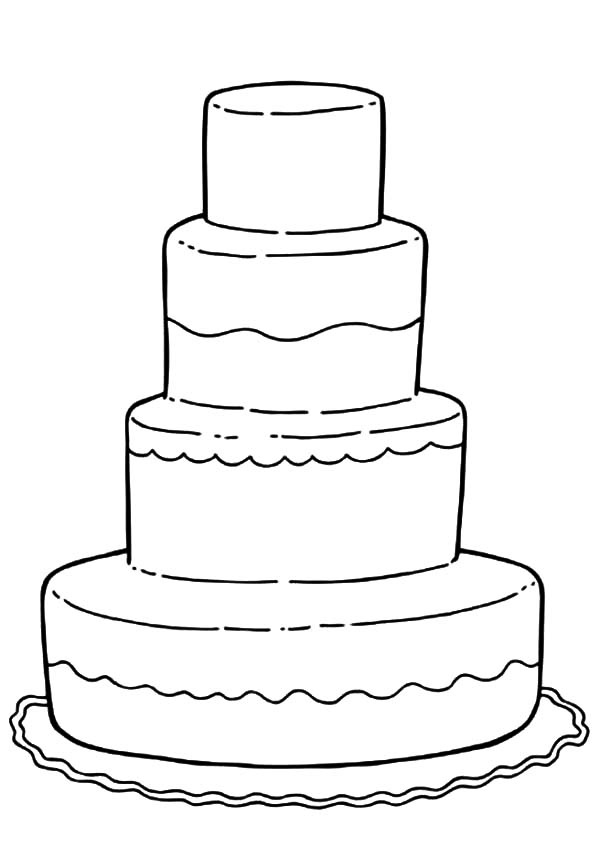 Desenho de Bolo de casamento para colorir