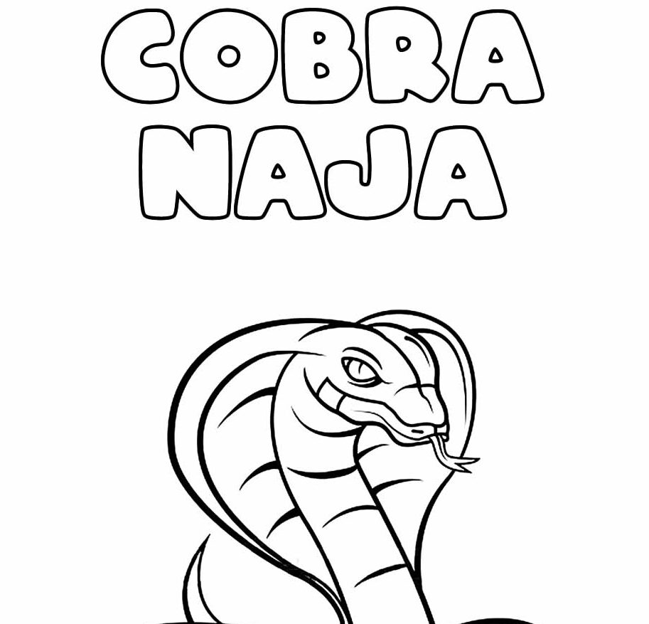 Desenhos de Cobra Naja para Imprimir e Colorir