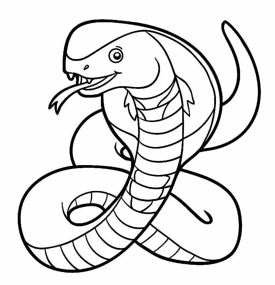 Desenhos de Cobra Naja para Imprimir e Colorir