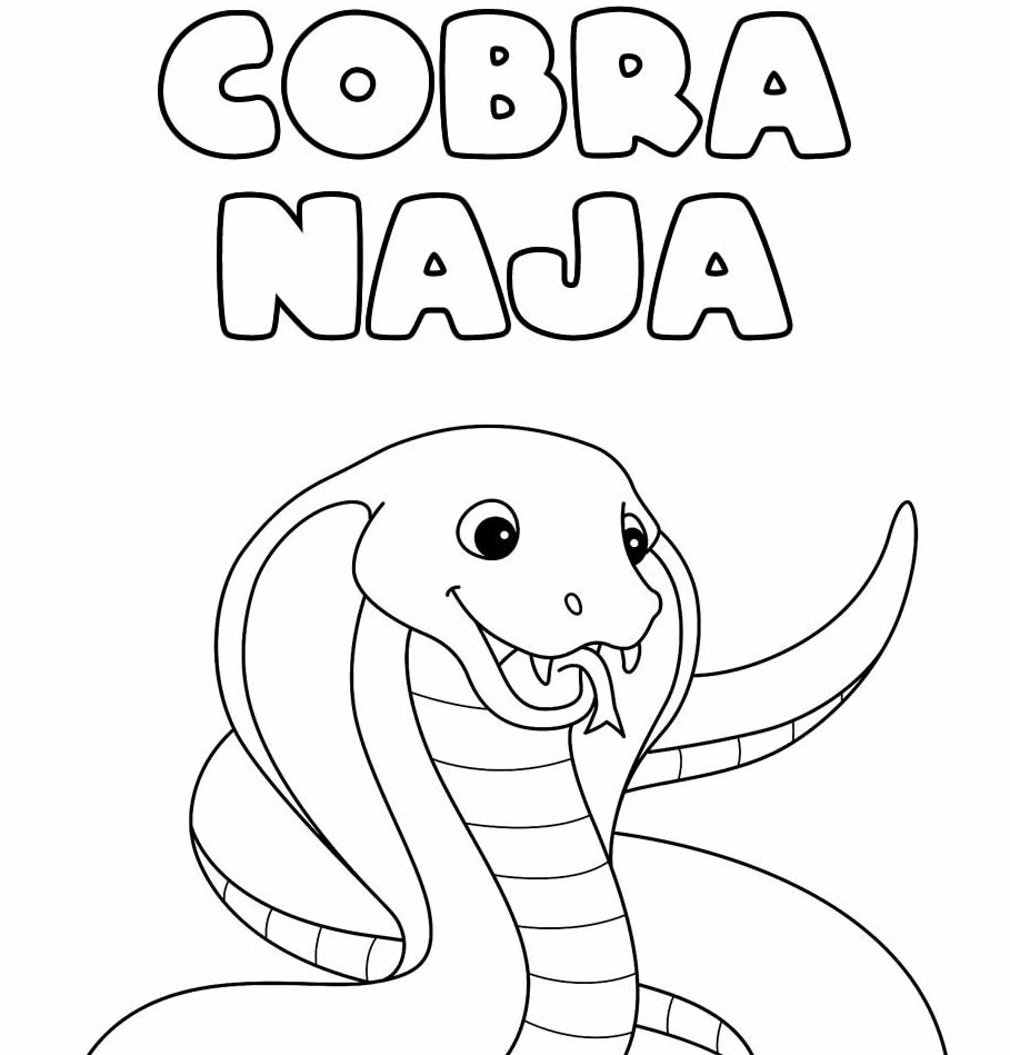 Desenhos de Cobra Naja para Imprimir e Colorir