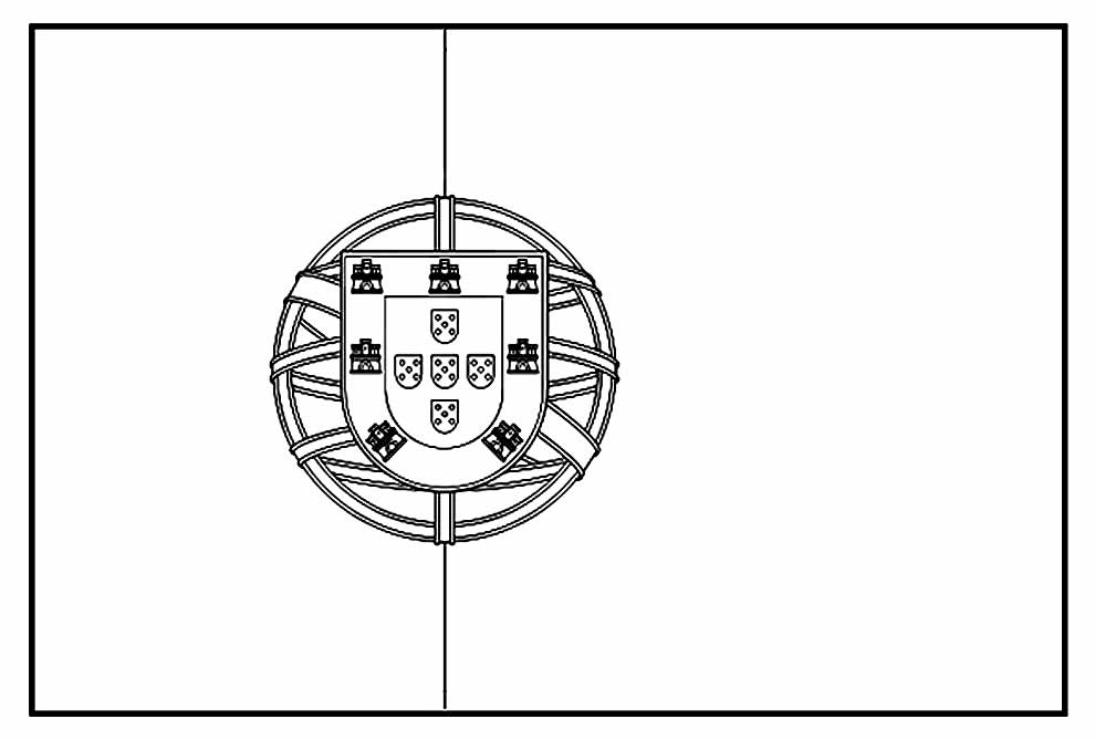 Bandeira de Portugal para Colorir