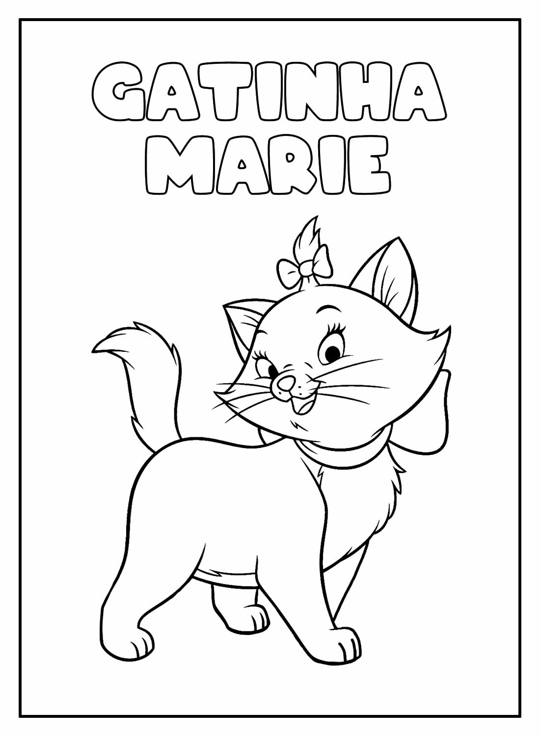 Desenhos da Gatinha Marie para Colorir