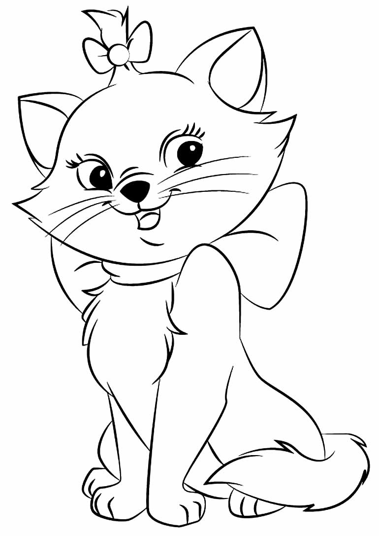 Desenhos da Gatinha Marie para colorir - Bora Colorir