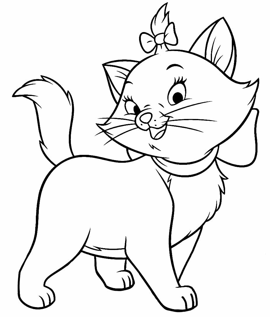 Desenhos da Gatinha Marie para colorir - Bora Colorir