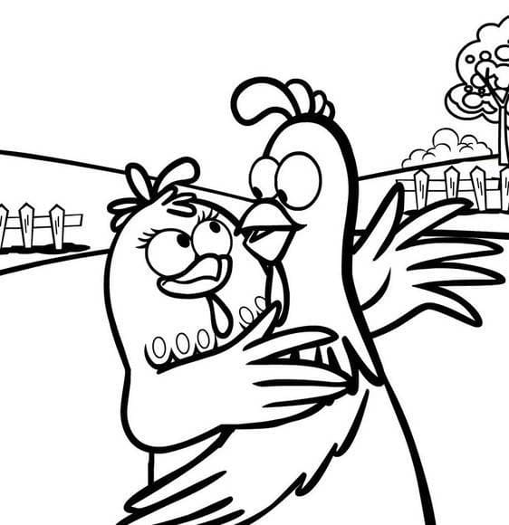 desenho de galinha pintadinha e galo carijó para colorir