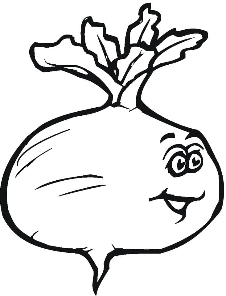 desenho de beterraba engraçada para colorir