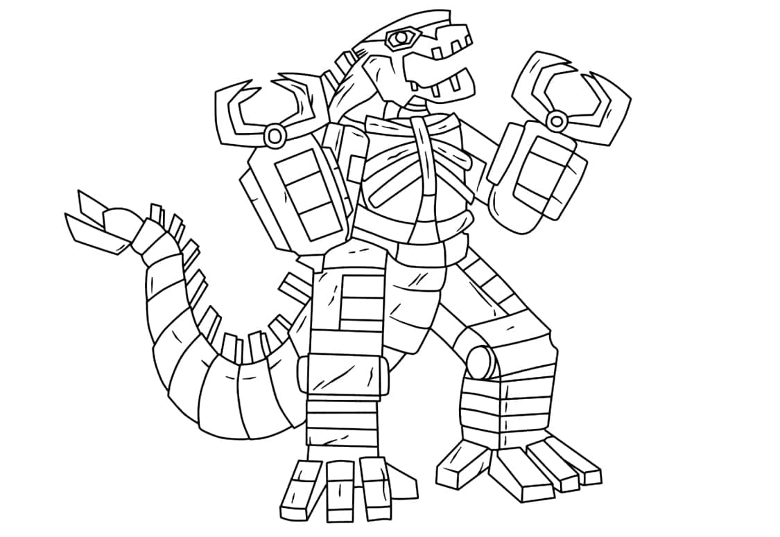 desenho de mechagodzilla para pintar
