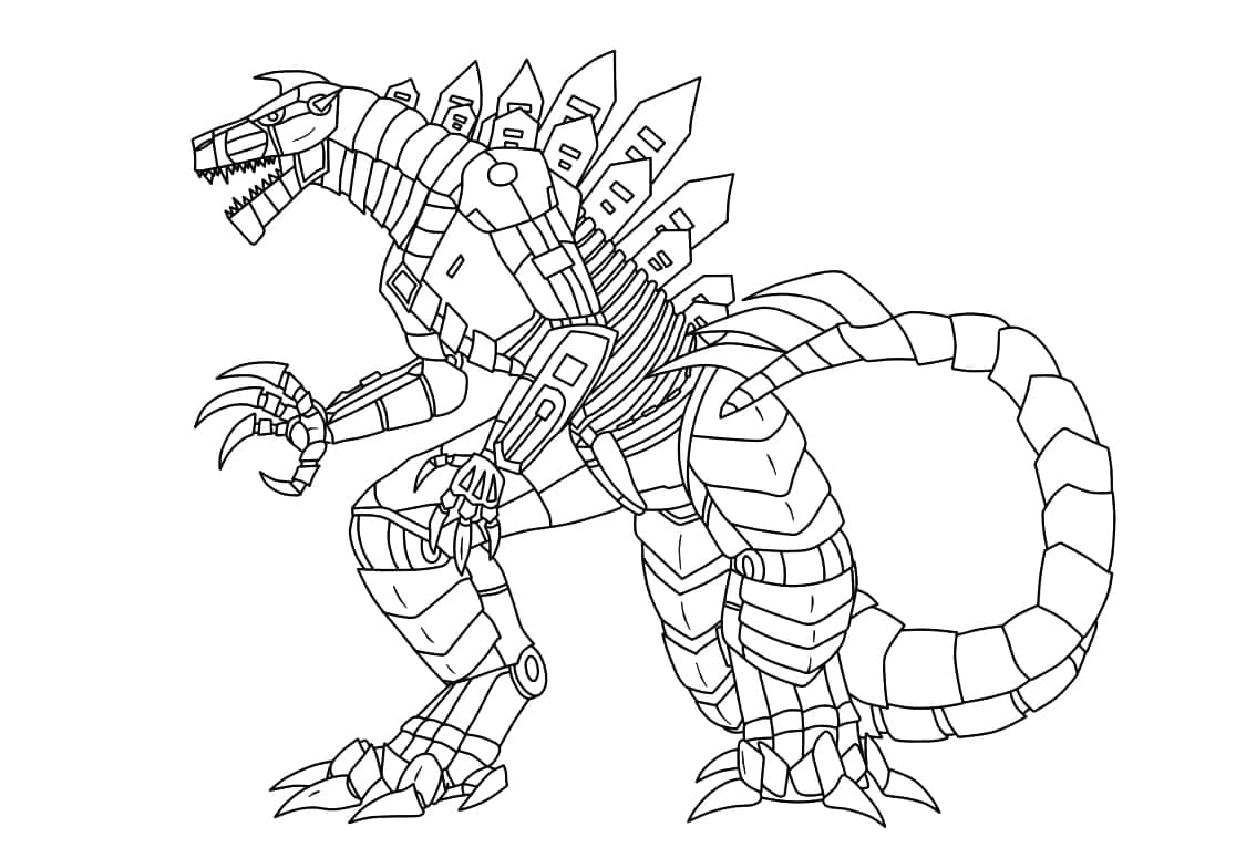 desenho de pintura de mechagodzilla para colorir