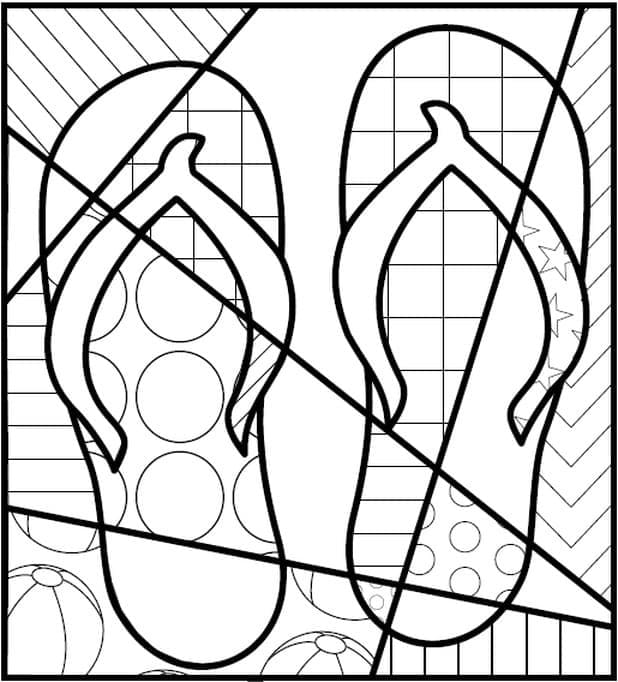 desenho de chinelos perfeitos para colorir