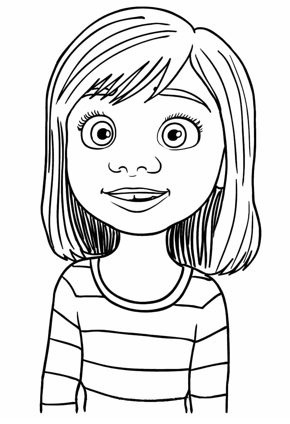 desenho de riley de divertida mente para colorir
