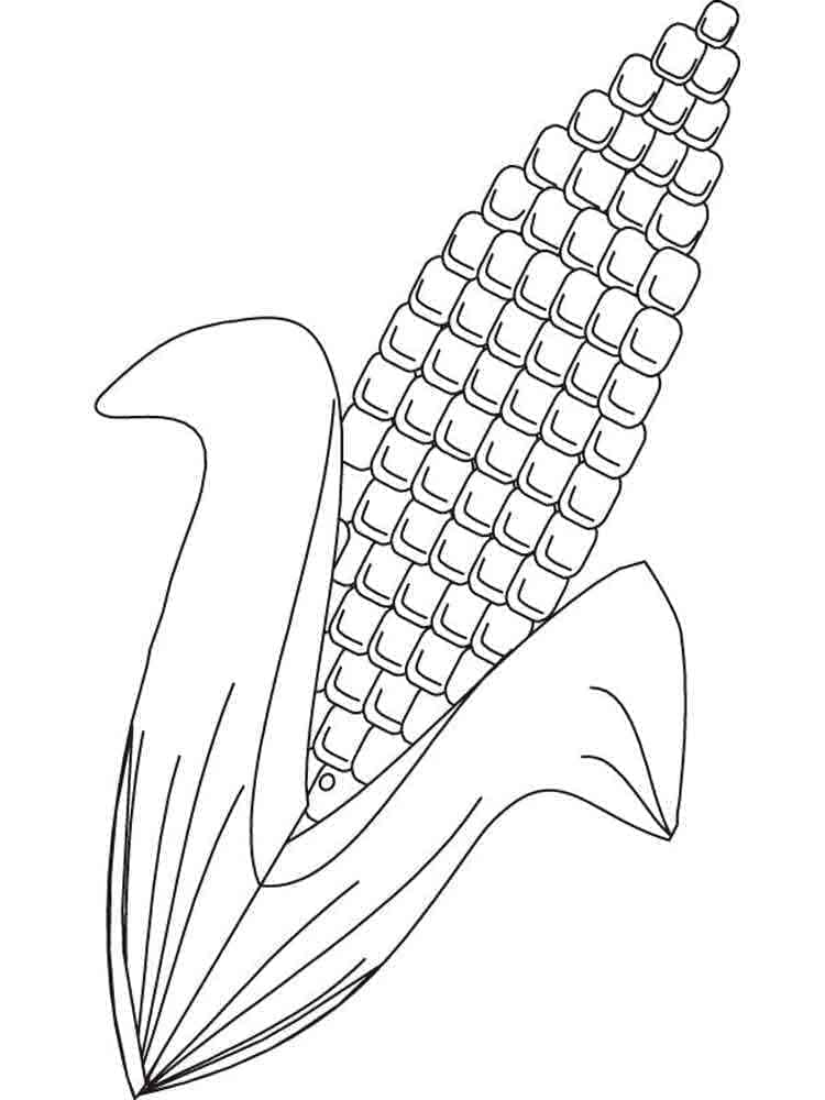 desenho de milho imprimível para colorir