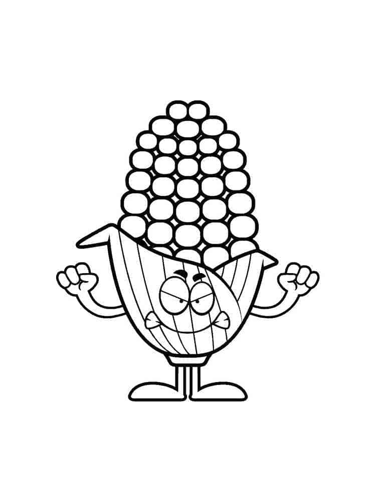 desenho de milho irritado para colorir