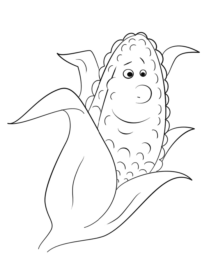desenho de milho kawaii para colorir