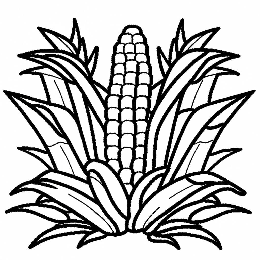 desenho de milho para crianças para colorir