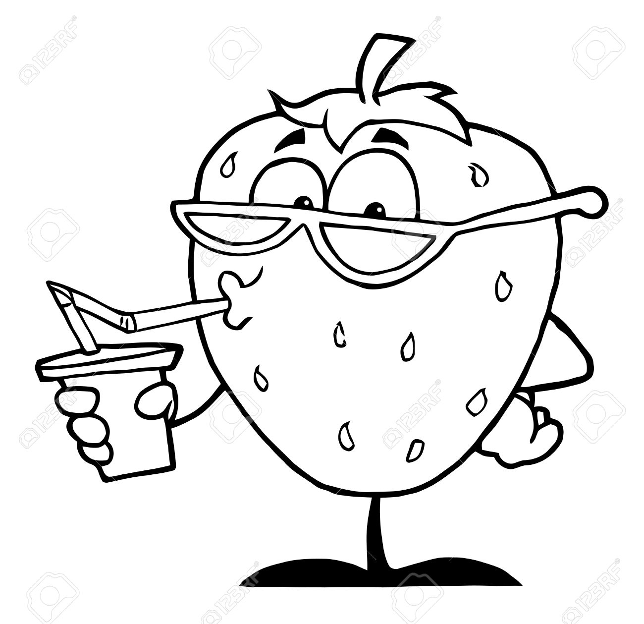 desenho de morango para baixar e pintar grátis