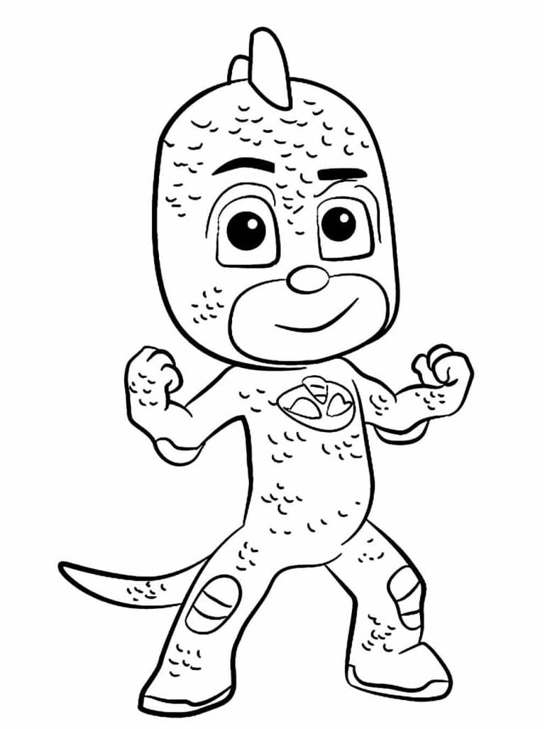 desenho de lagartixo de pj masks para colorir