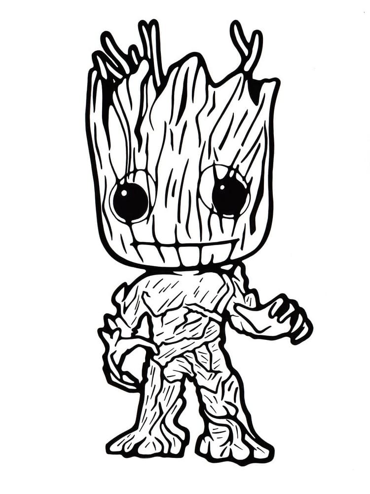 desenho de groot funko pop para colorir