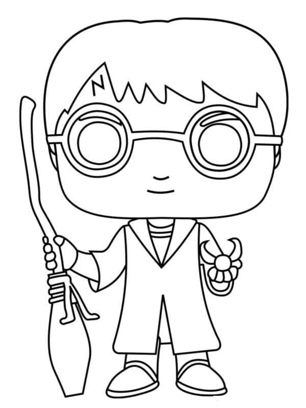desenho de harry potter funko pop para colorir