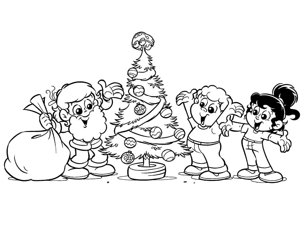 desenho de senninha árvore de natal para colorir