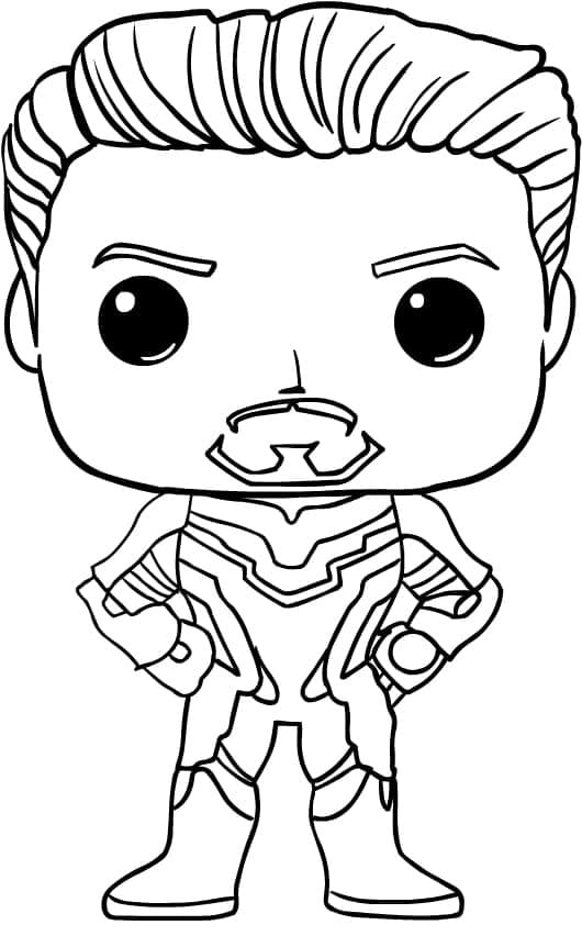 desenho de tony stark funko pop para colorir