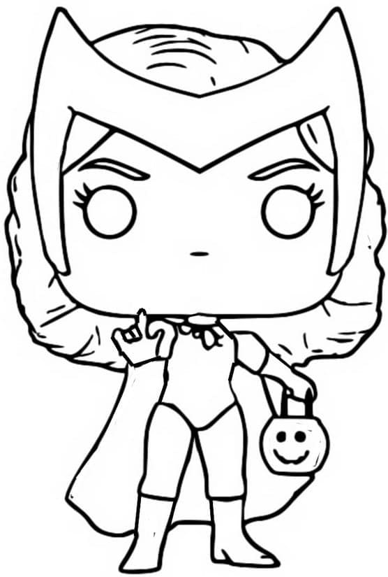 desenho funko pop wanda maximoff para colorir