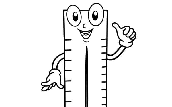 desenho uma régua sorridente para colorir