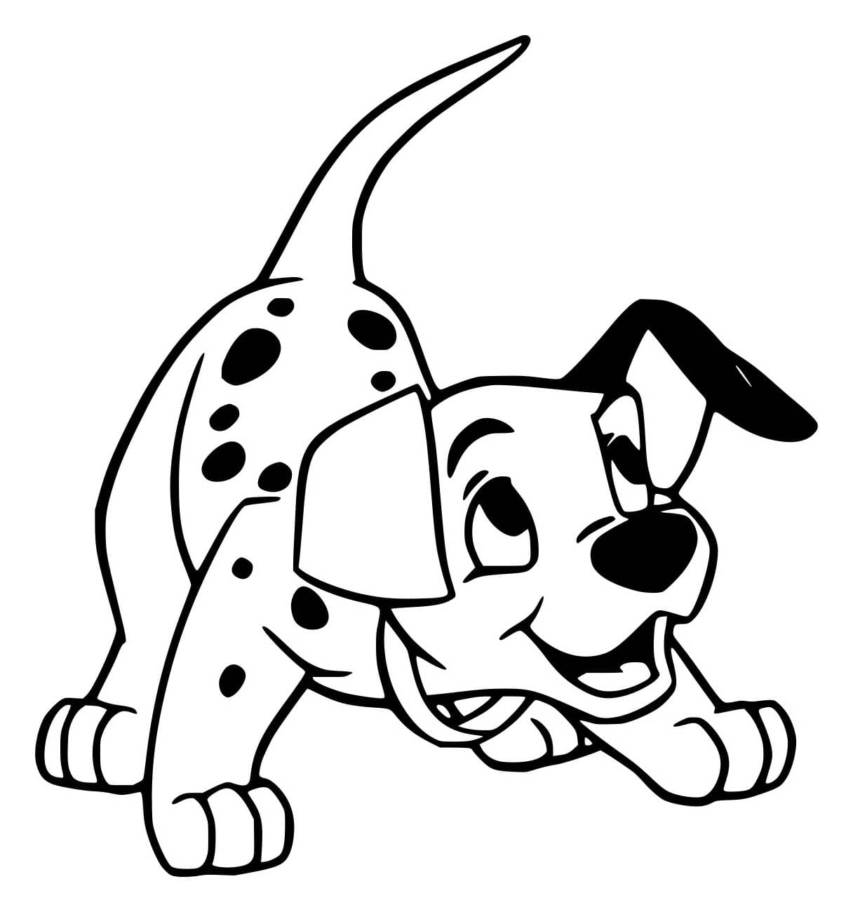 Desenho de Dálmata Abanando o Rabo para Colorir