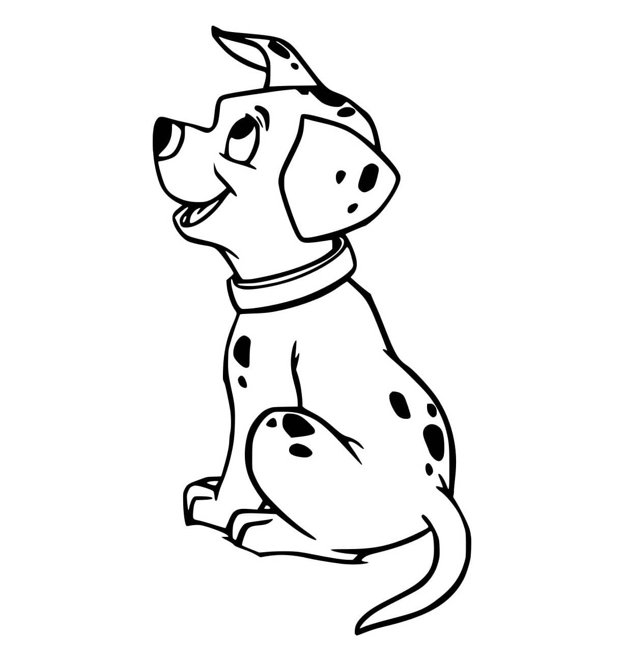 Desenho de Dálmata Feliz para Colorir